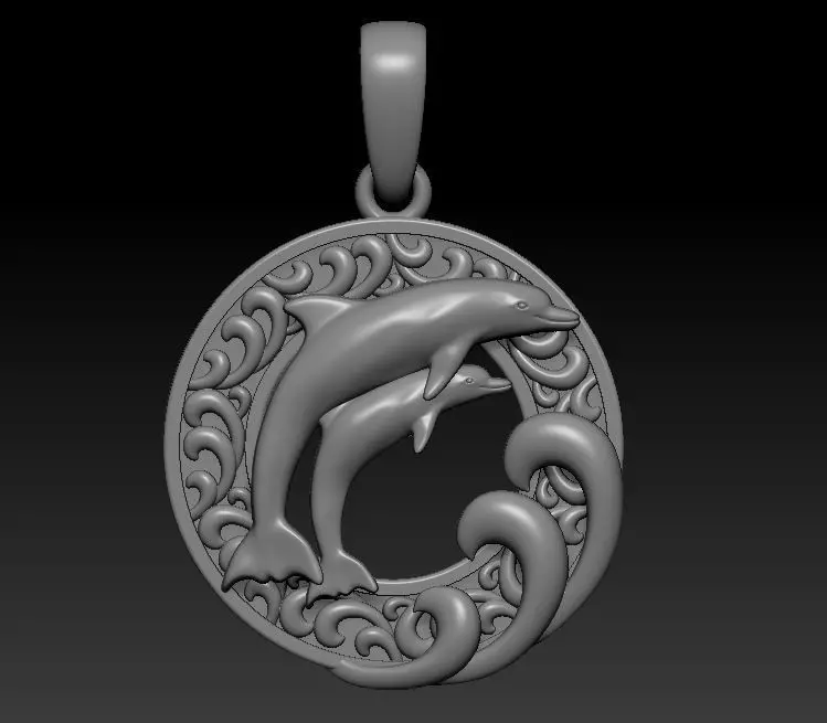 Pendant Dolphin 3D print model_0