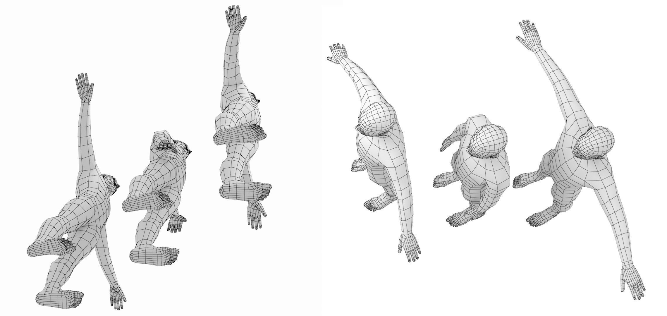 Natural Male in 3 Modeling Poses Base Mesh 3D model_19