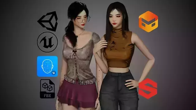 Horror Girl - Game Ready