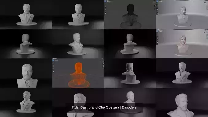 Fidel Castro and Che Guevara 3D Model Collection