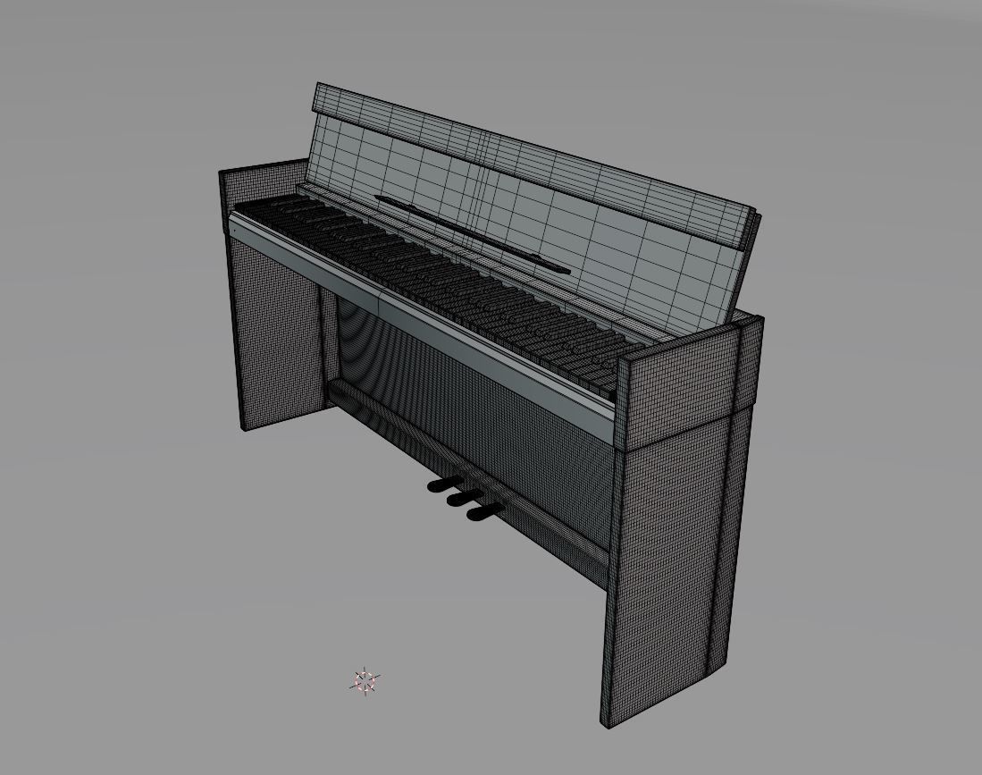 Electronic Piano Black 3D model_13