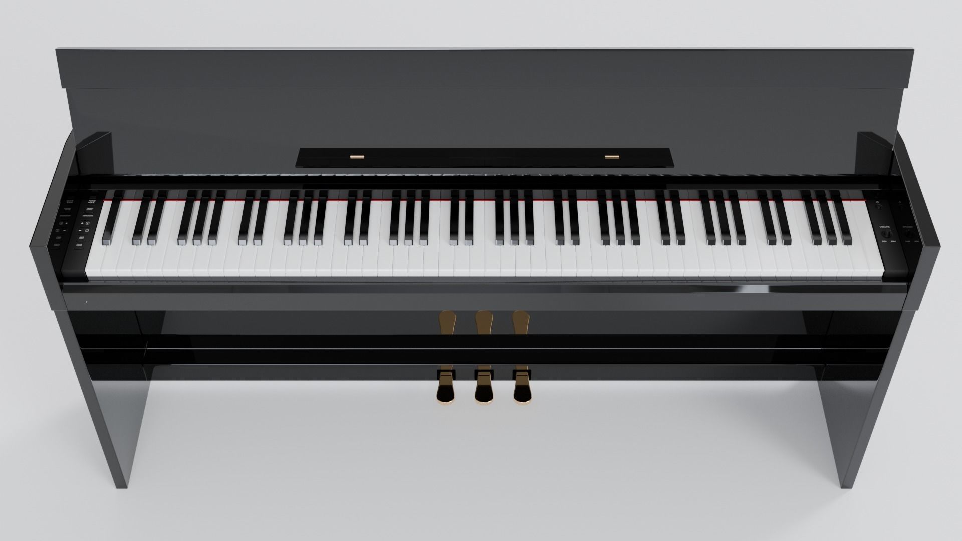 Electronic Piano Black 3D model_5
