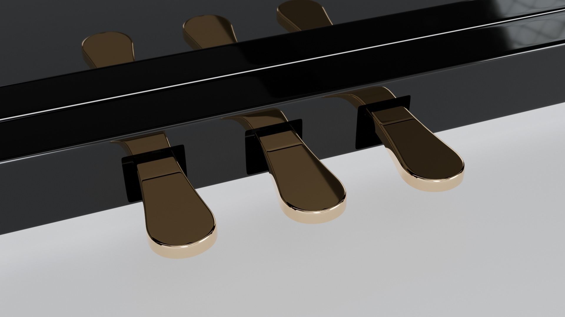 Electronic Piano Black 3D model_7