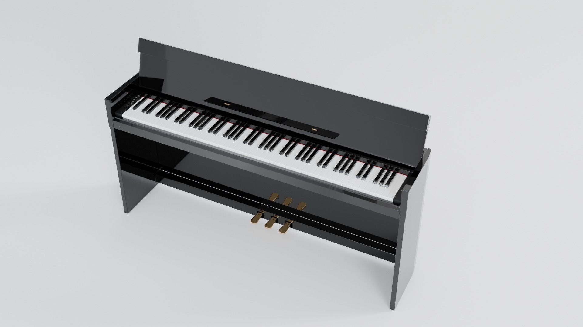 Electronic Piano Black 3D model_3