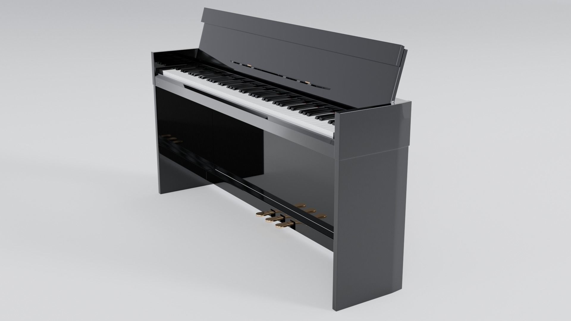 Electronic Piano Black 3D model_6