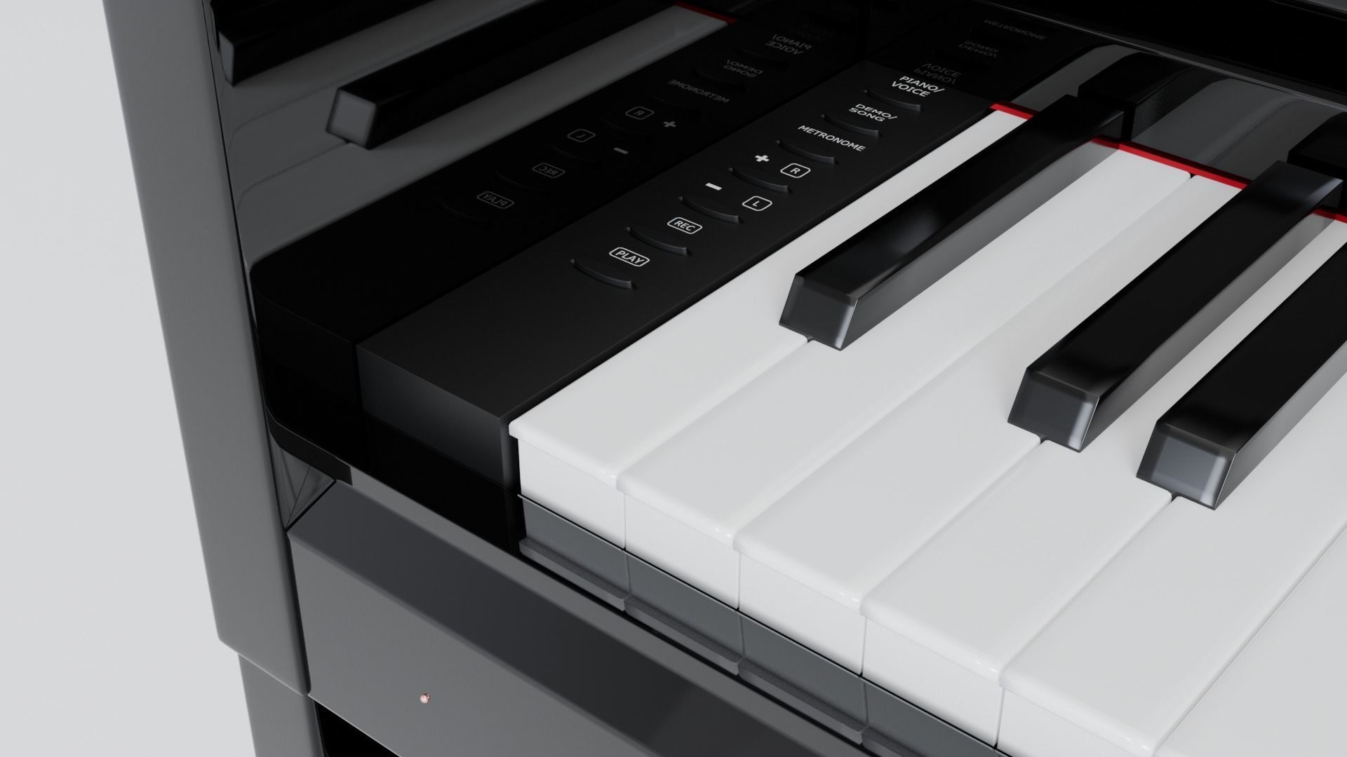 Electronic Piano Black 3D model_9