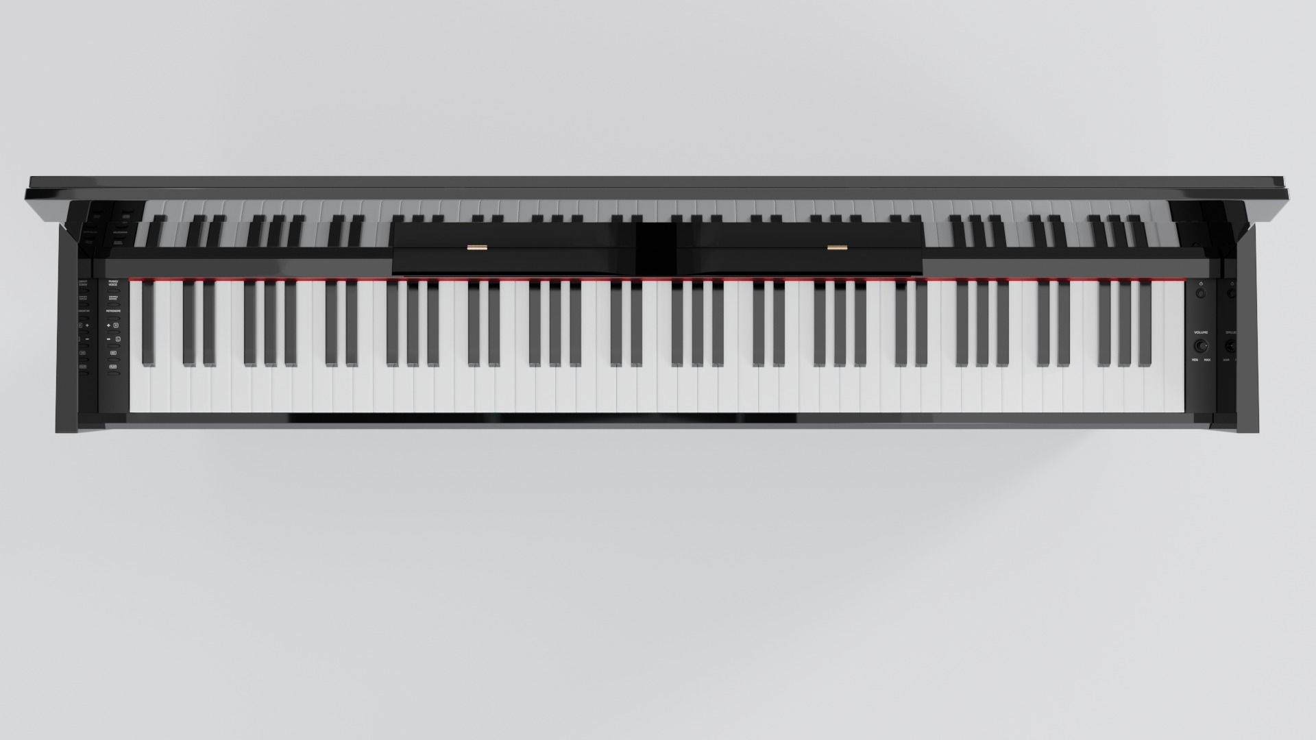 Electronic Piano Black 3D model_4
