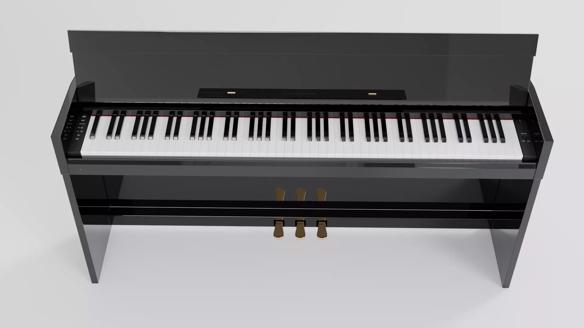 Electronic Piano Black 3D model_0
