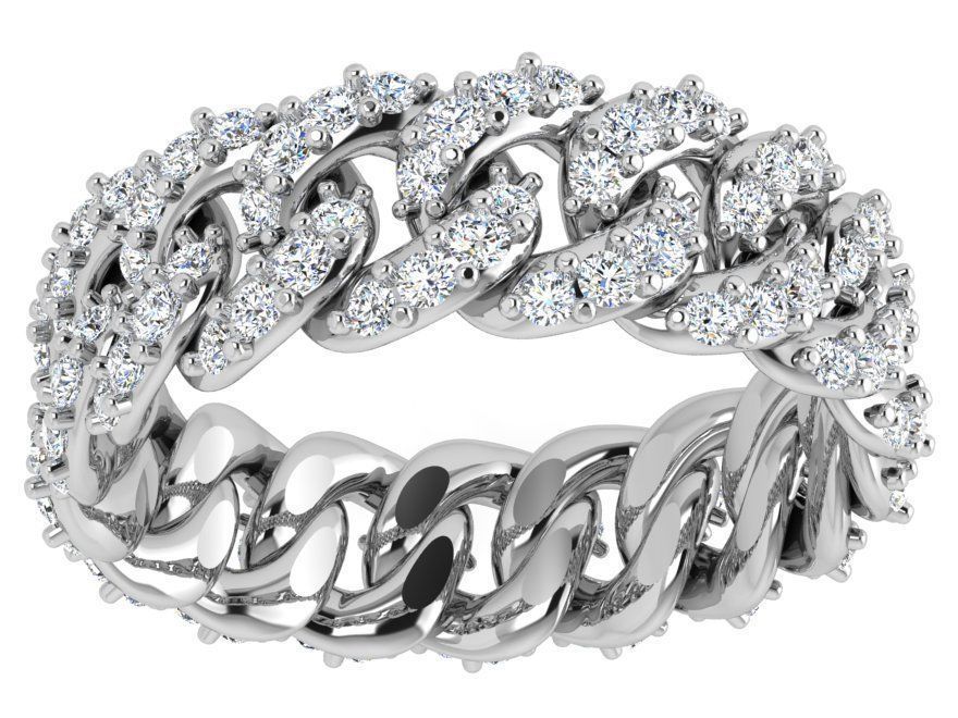 Cumin Chain Diamond Ring 4409 3D print model_2