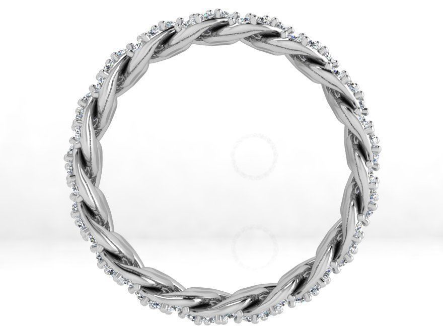 Cumin Chain Diamond Ring 4409 3D print model_4