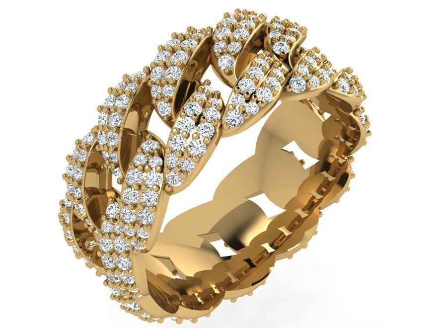 Diamond Cumin Chain Ring 4410 3D print model_1