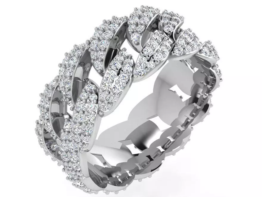 Diamond Cumin Chain Ring 4410 3D print model_0