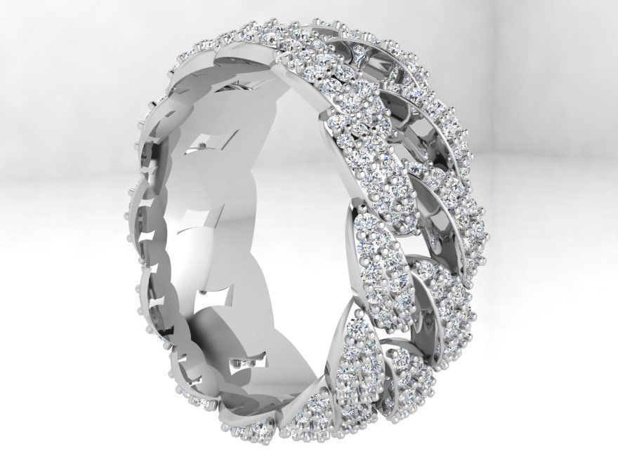 Diamond Cumin Chain Ring 4410 3D print model_3