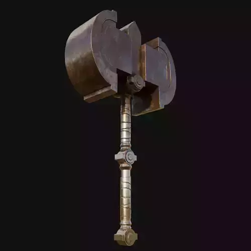 Artistic Rendering 3D Model of Sculptors Hammer