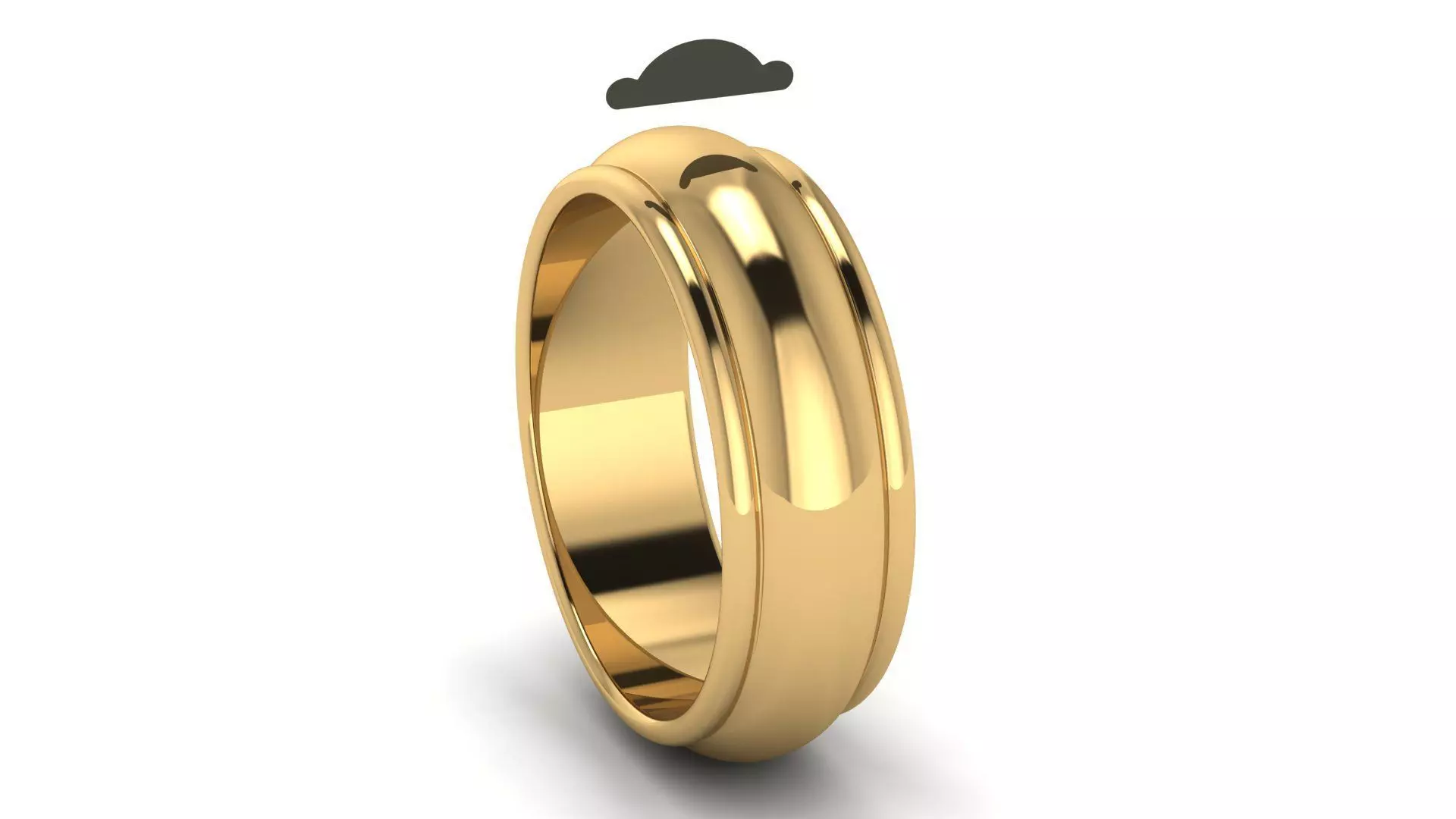 Half-Round Edge Wedding Band 7 mm wide US SIZES 3D print model