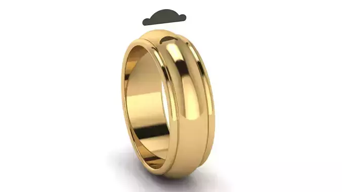 Half-Round Edge Wedding Band 7 mm wide US SIZES