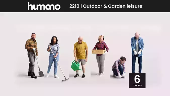 Humano - Collection 2209 - GARDENING 01 - 6 x 3D models  3D model