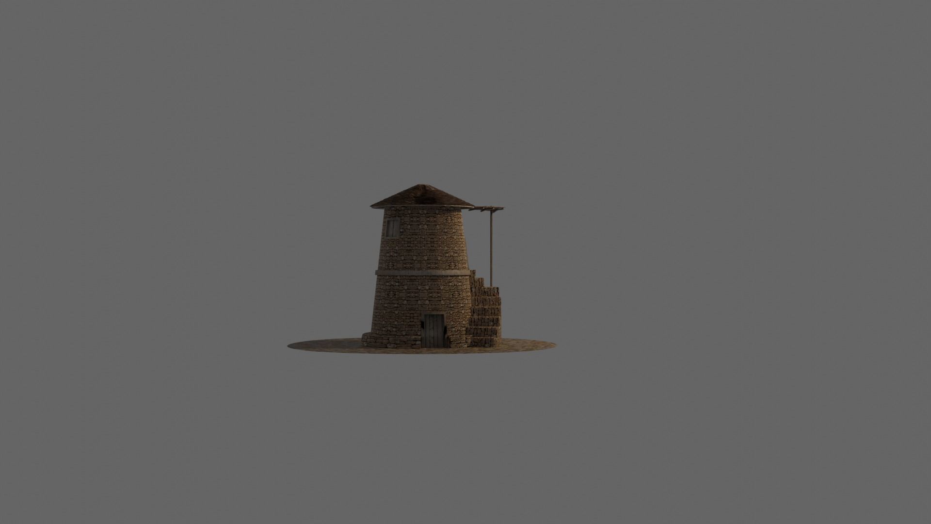ethiopian traditional casual houses Low-poly 3D model_3