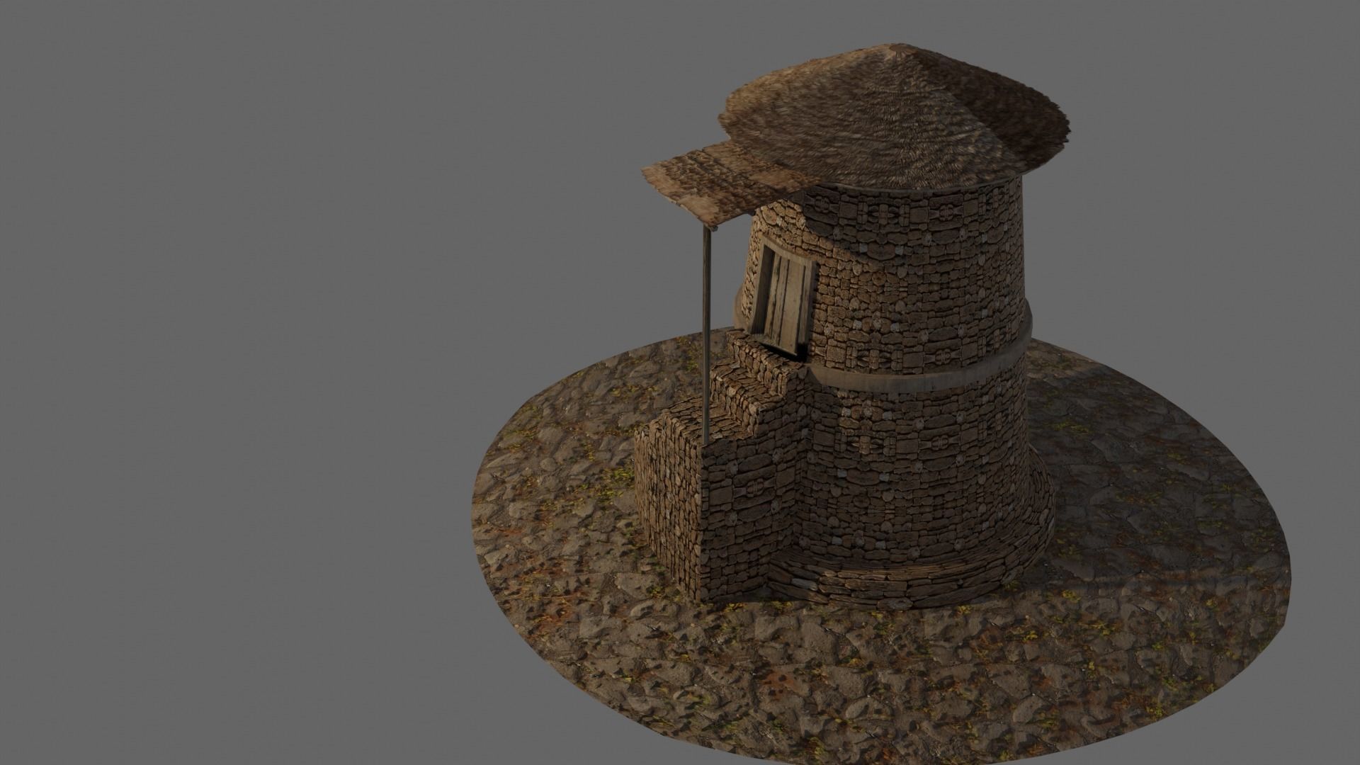 ethiopian traditional casual houses Low-poly 3D model_1