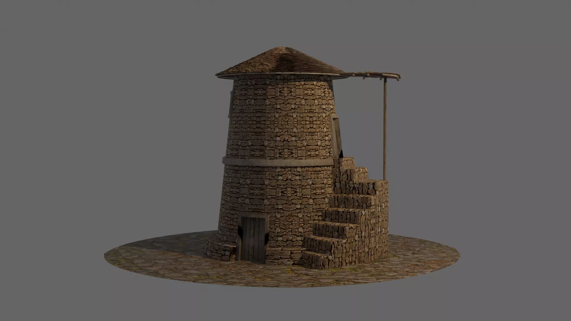 ethiopian traditional casual houses Low-poly 3D model_0