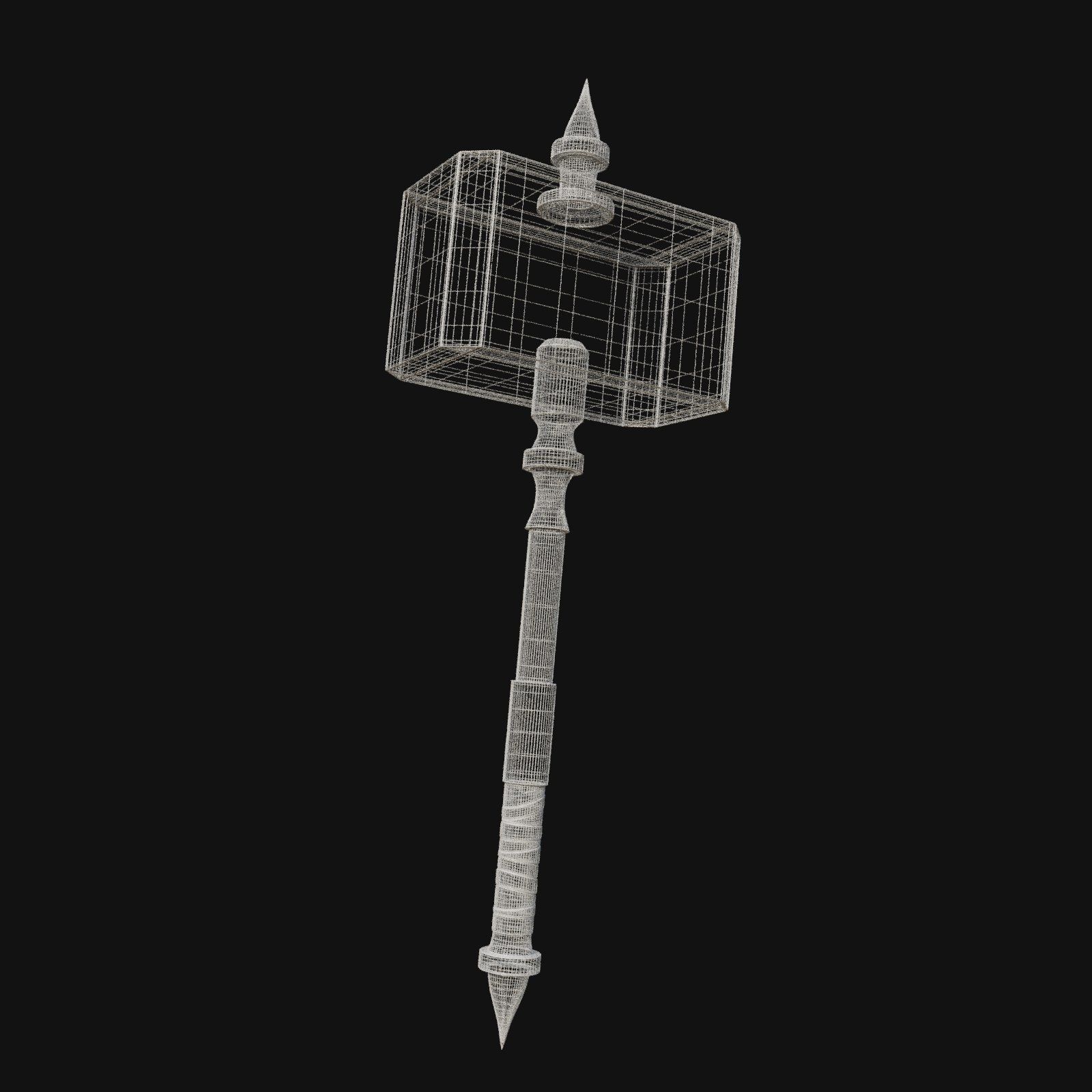 Historically Accurate 3D Model of Stone Masons Hammer 3D model_4