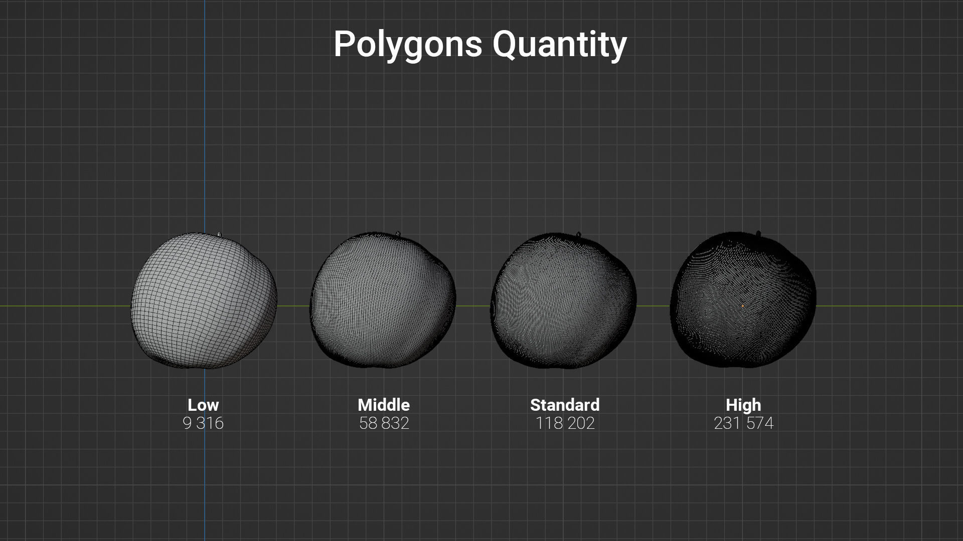 Apple Fruit Low-poly 3D model_4