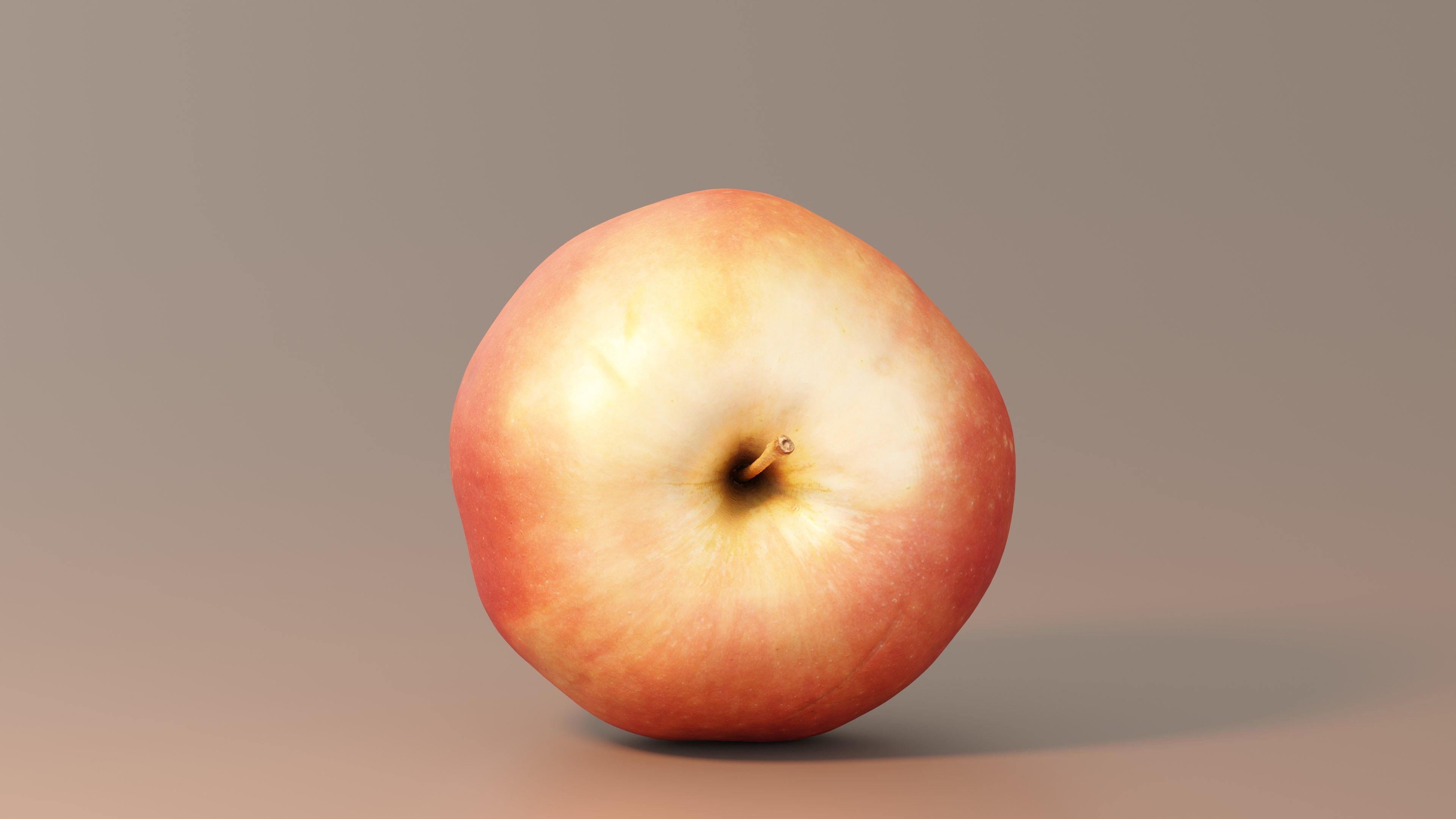 Apple Fruit Low-poly 3D model_2