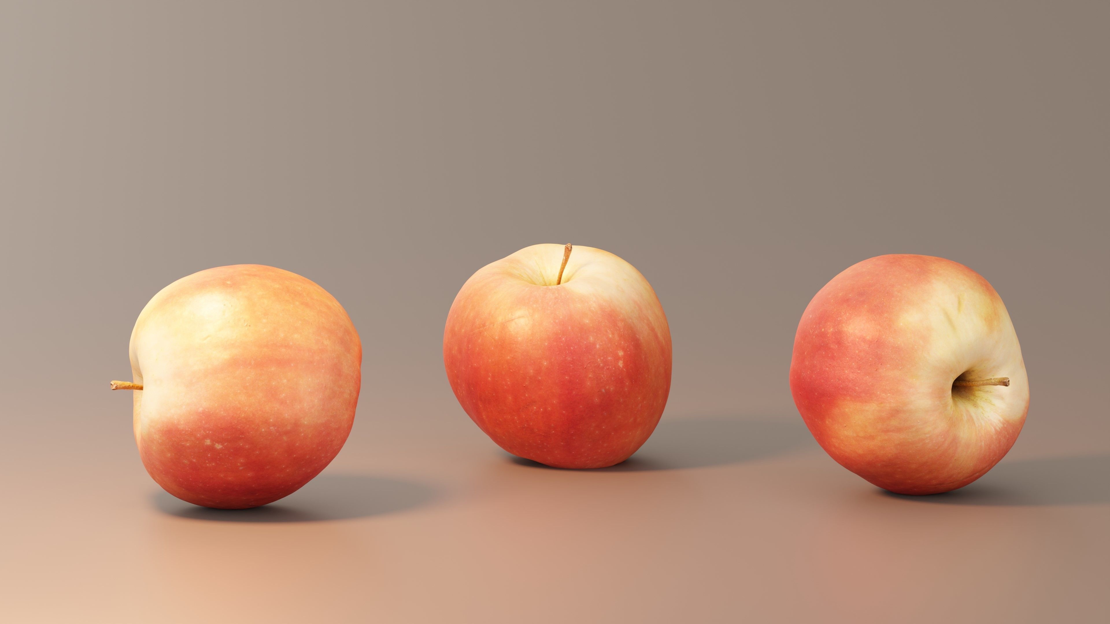 Apple Fruit Low-poly 3D model_1