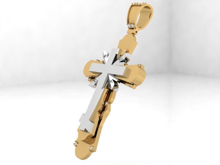 Cross Pendant 4430 3D print model_2