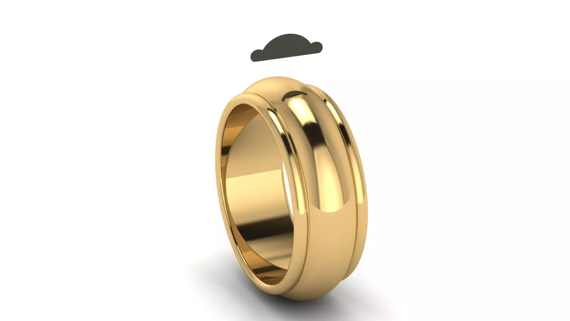 Half-Round Edge Wedding Band 8 mm wide US SIZES 3D print model