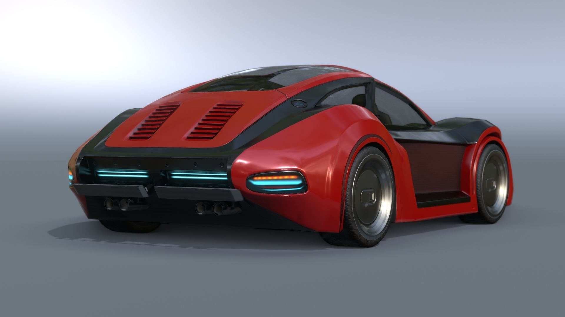 3Dpro CAR scifi 9 Low-poly 3D model_4
