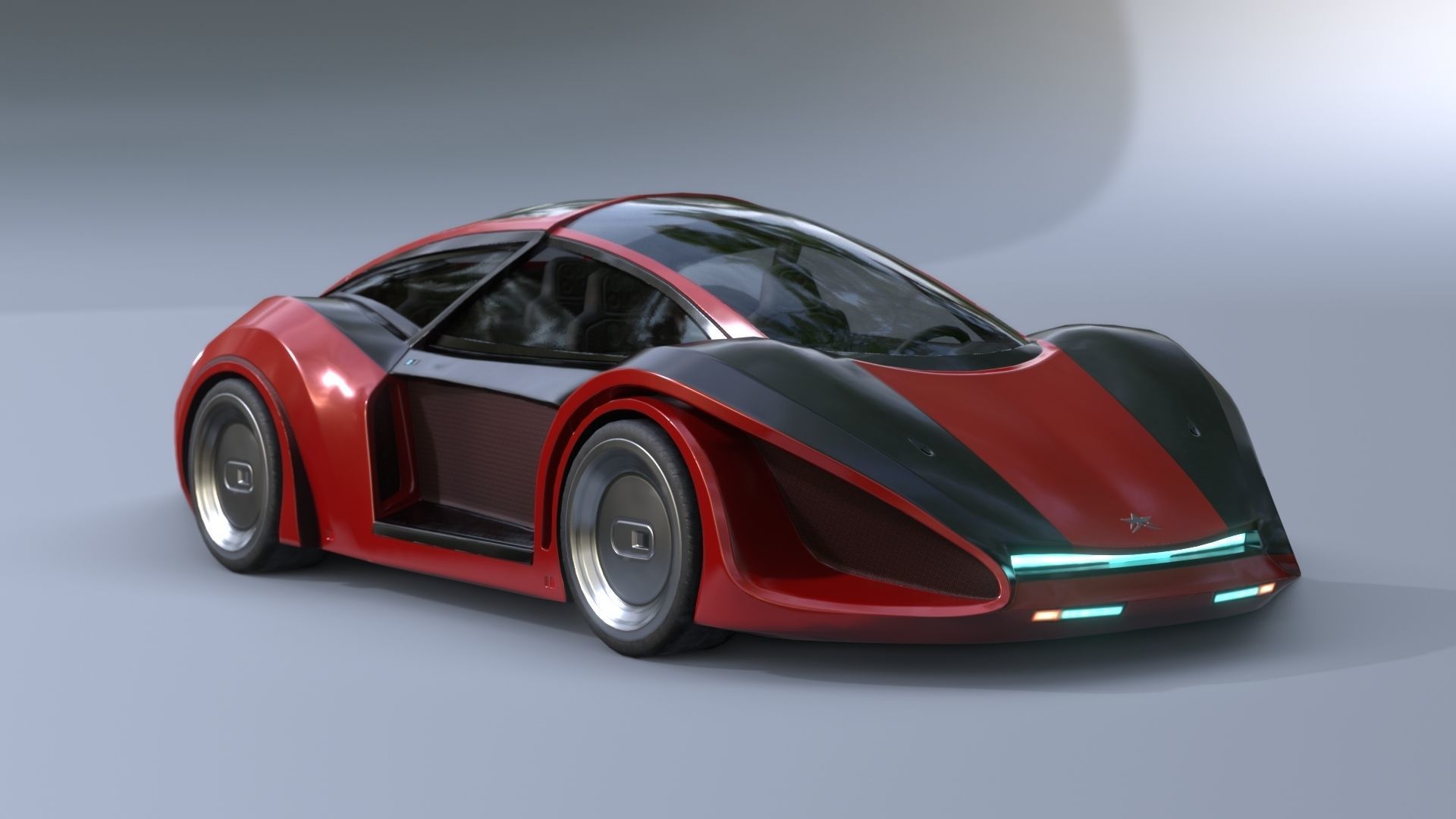 3Dpro CAR scifi 9 Low-poly 3D model_1