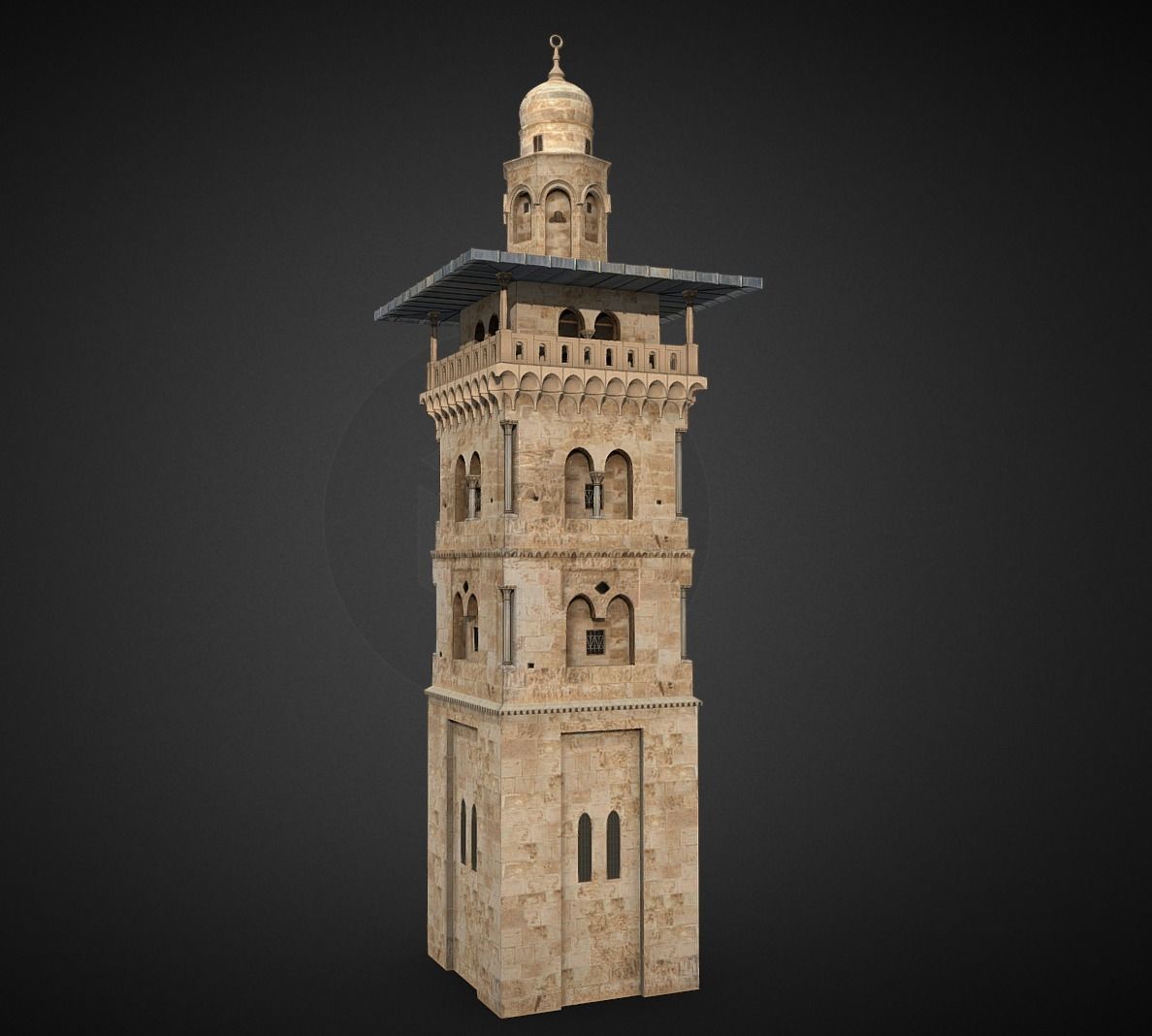 Al Ghawanima Minaret 3d Model 3D model_3