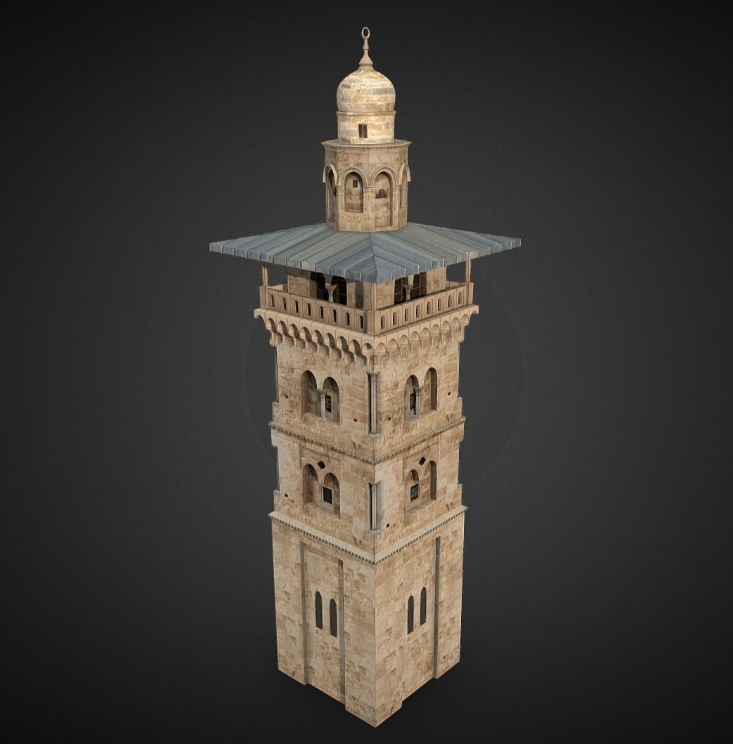 Al Ghawanima Minaret 3d Model 3D model_6