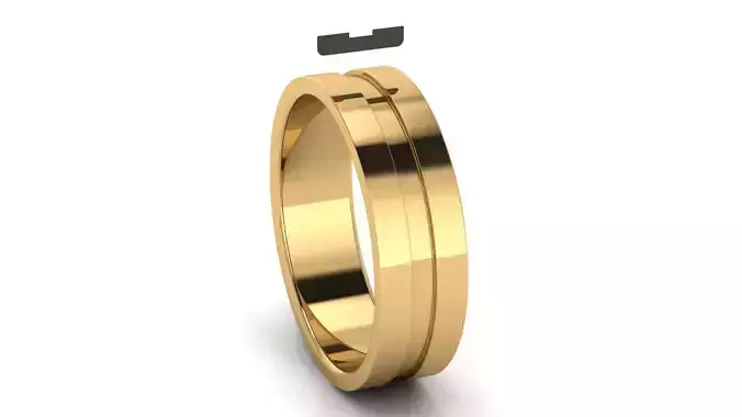 Center Fillet Flat Wedding Band 6 mm wide US SIZES