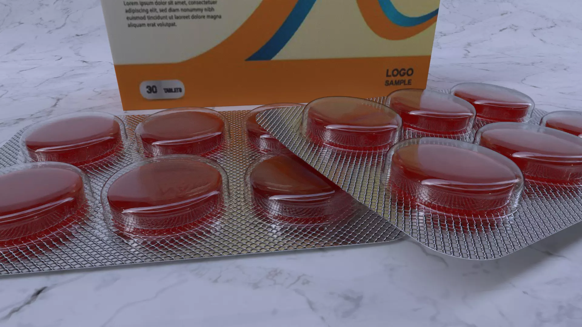 Tablet Blister pack Medicine pill 3D model