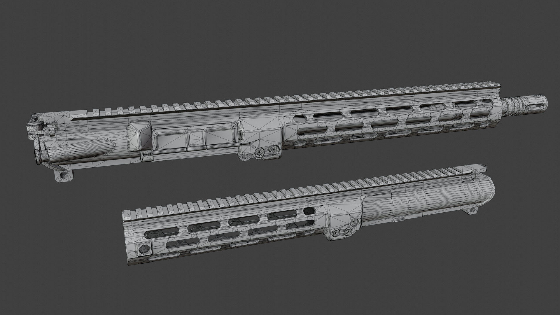 Specwar Upper Receiver Low-poly 3D model_7