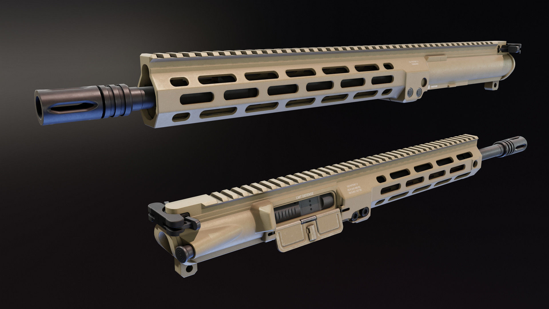 Specwar Upper Receiver Low-poly 3D model_4