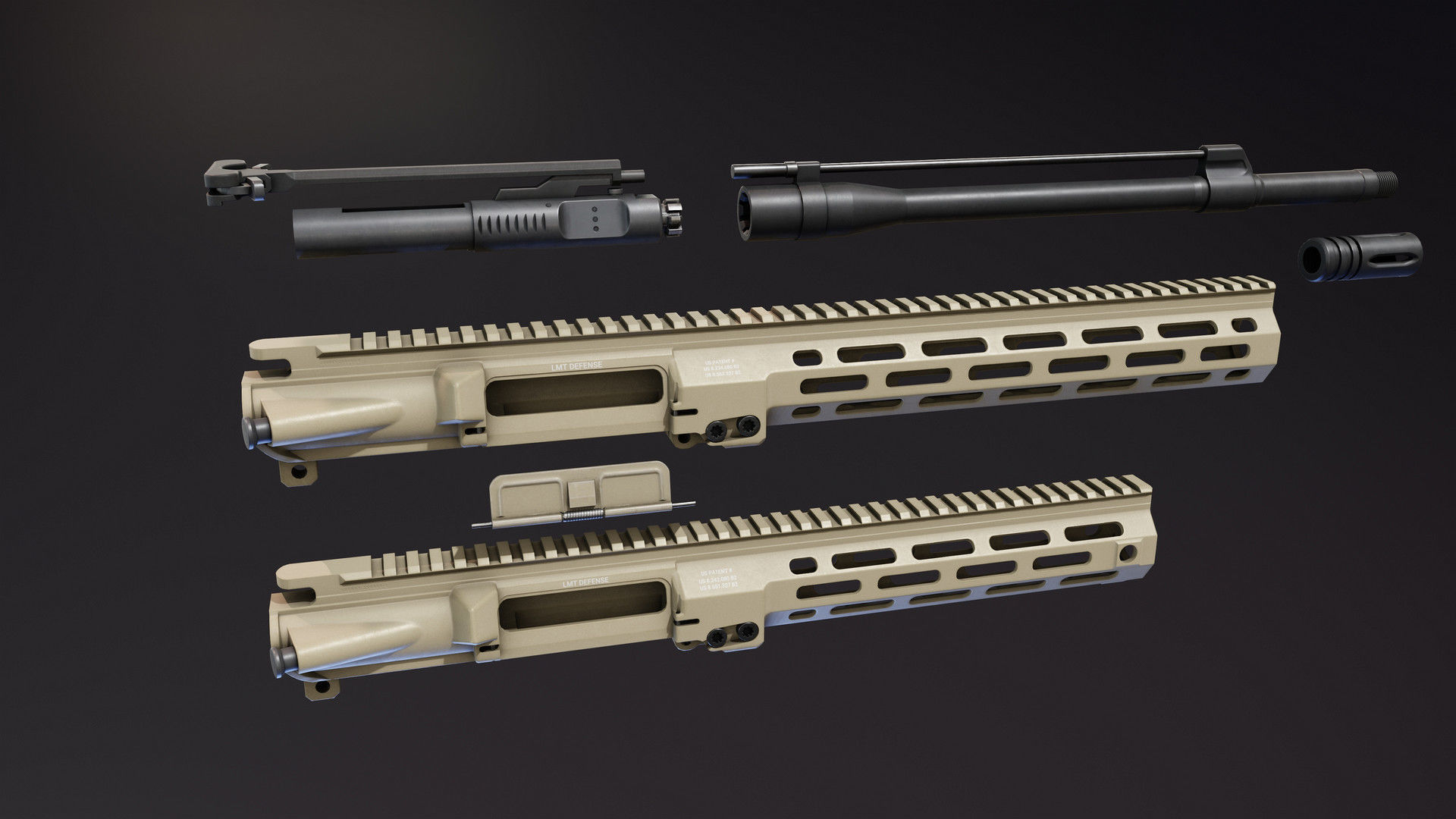 Specwar Upper Receiver Low-poly 3D model_6