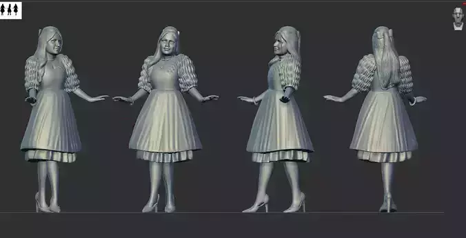 Girl solid 3D print model