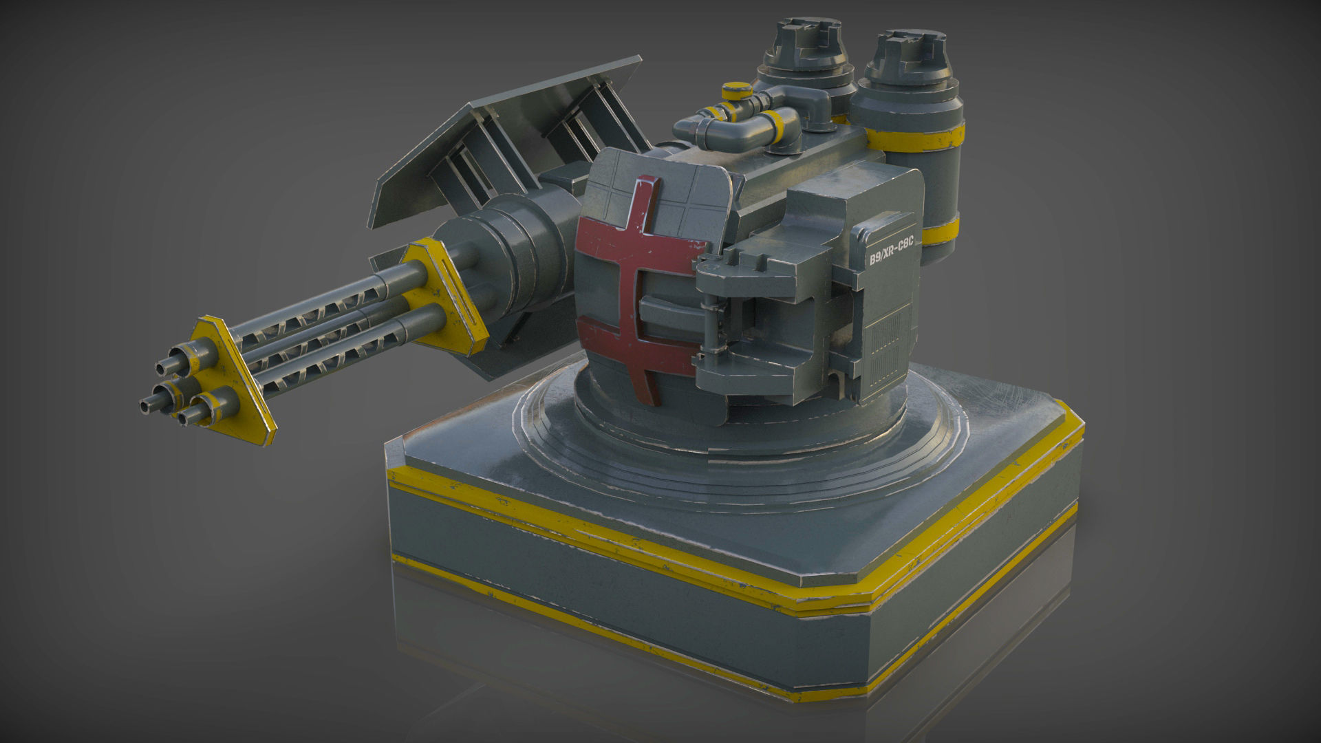Mech Turret -Textured 3D model_4