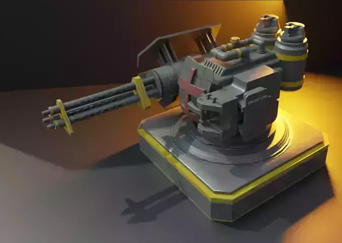 Mech Turret -Textured 3D model