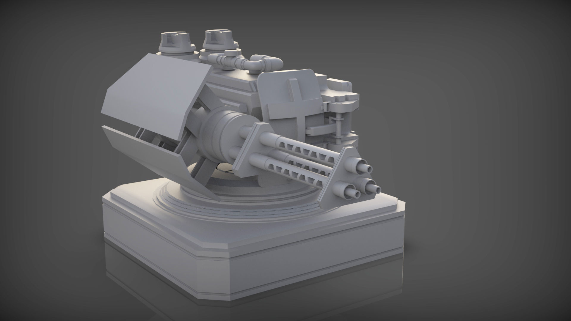 Mech Turret -Textured 3D model_8