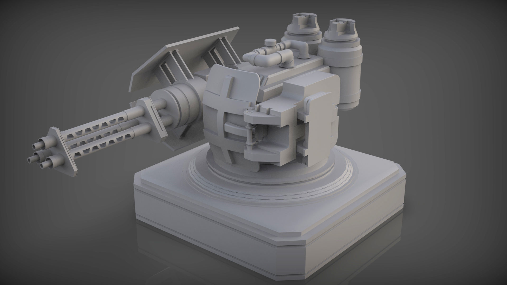 Mech Turret -Textured 3D model_7