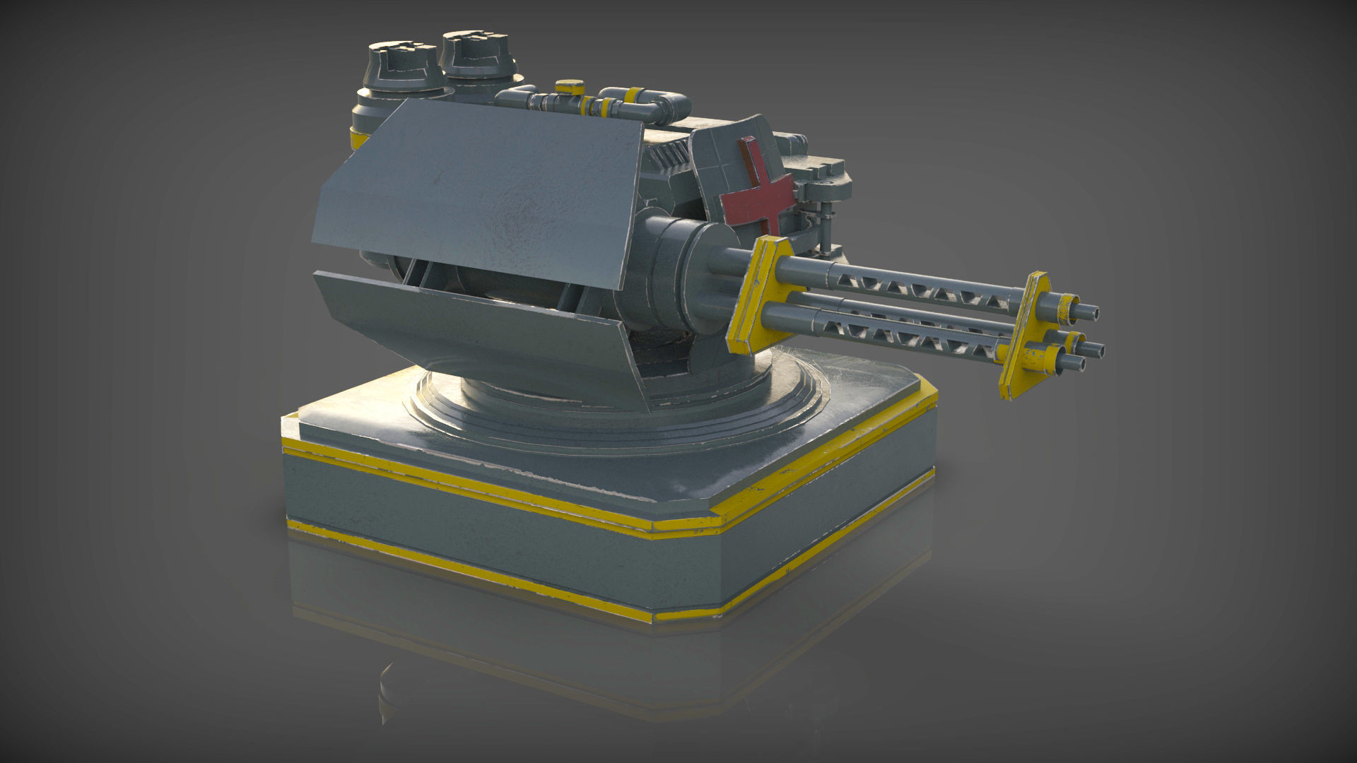 Mech Turret -Textured 3D model_6
