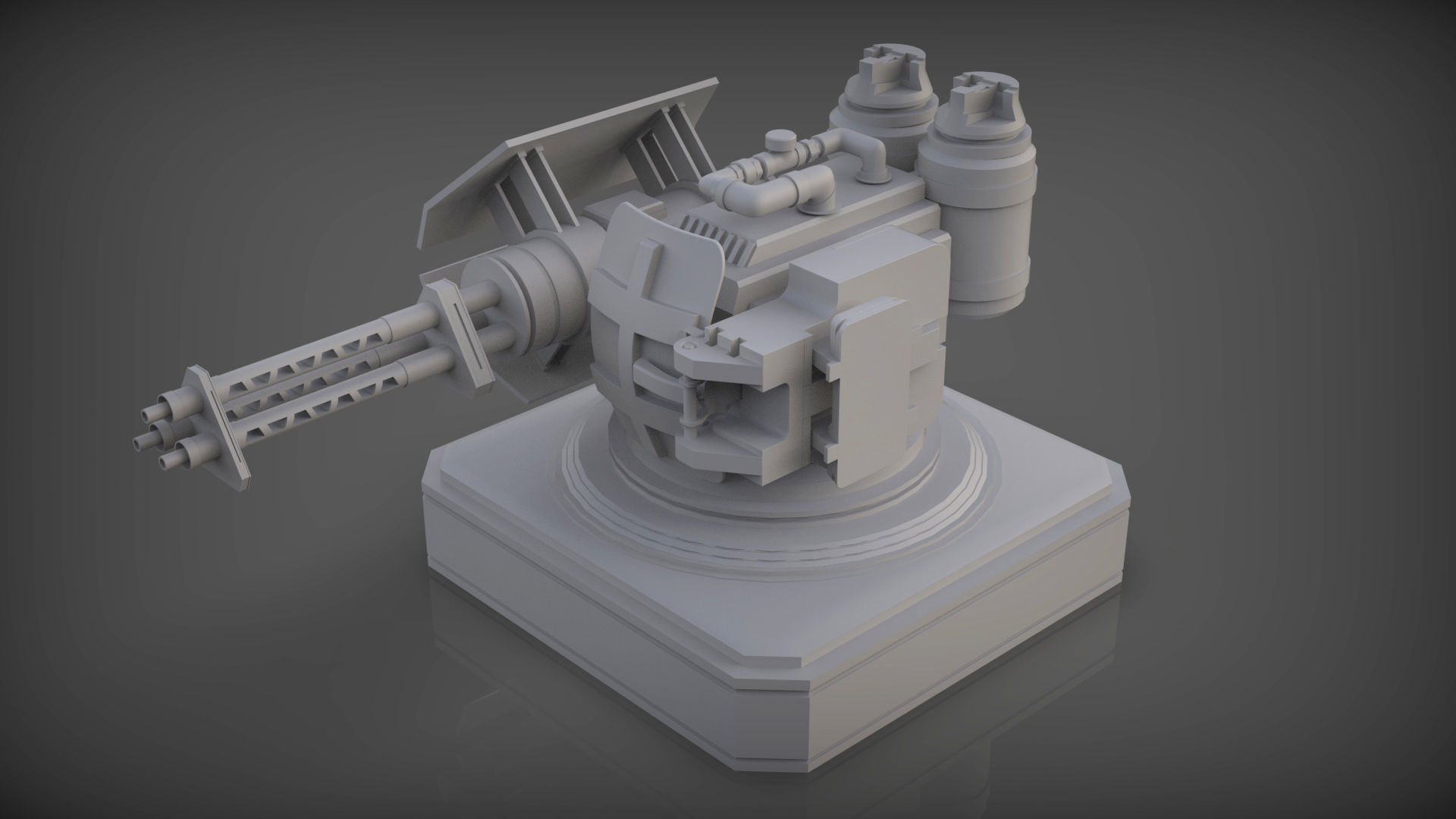 Mech Turret -Textured 3D model_9