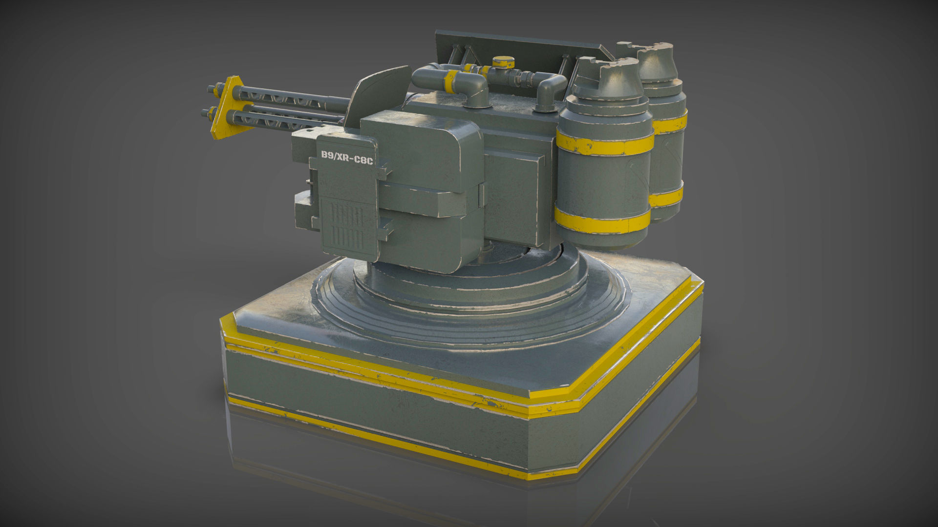 Mech Turret -Textured 3D model_5