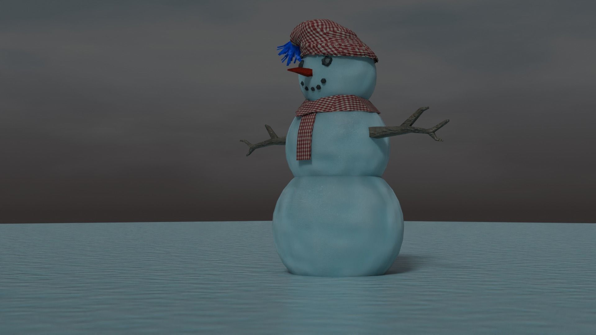 Charming Snowman - 3D Model for Winter Scenes 3D model_1
