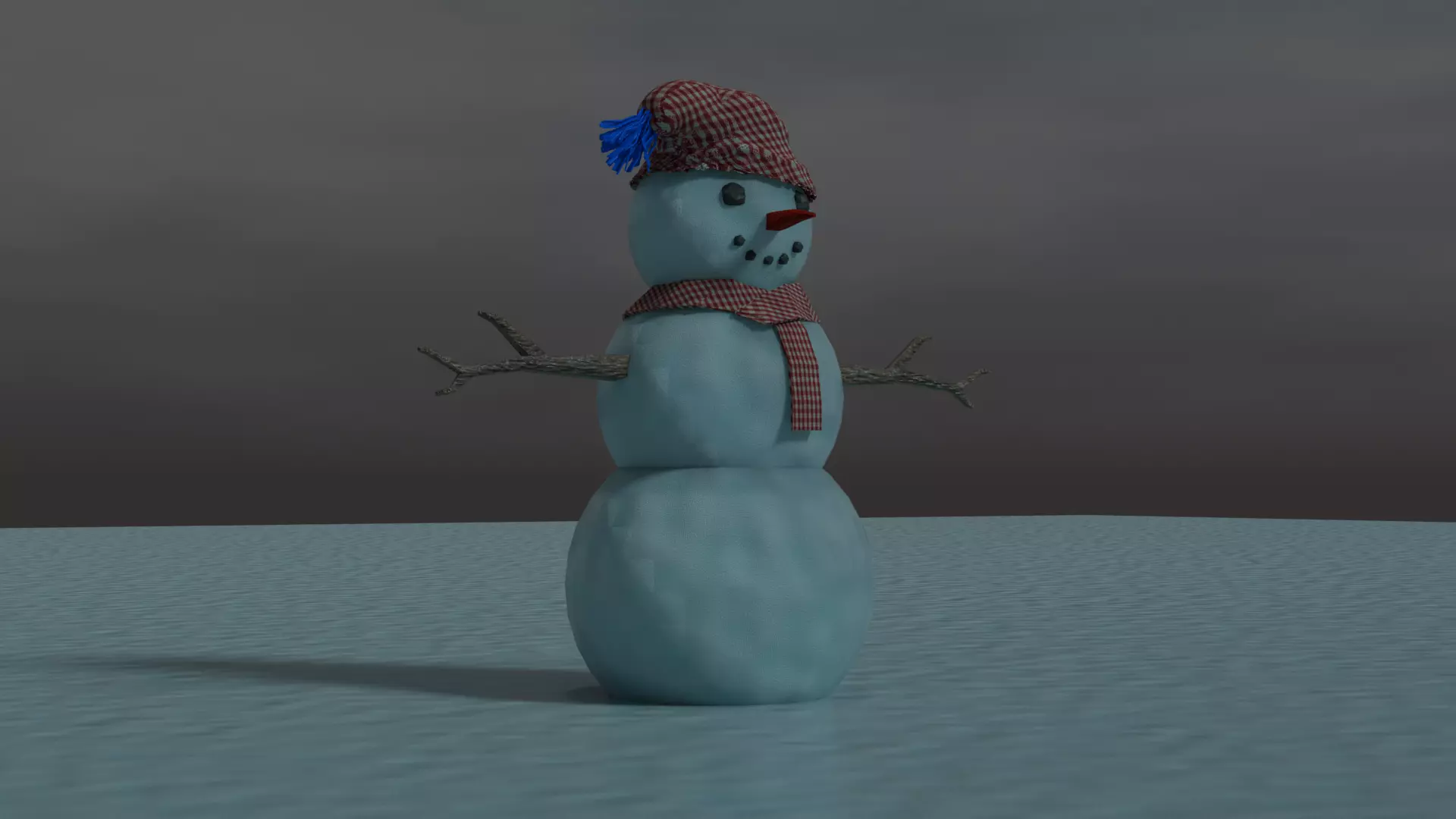 Charming Snowman - 3D Model for Winter Scenes 3D model_0