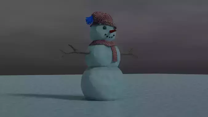 Charming Snowman - 3D Model for Winter Scenes